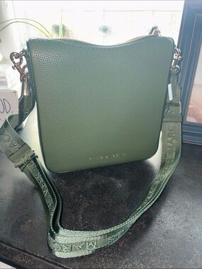Marc Jacobs Olive Green Pebbled Leather Crossbody with Branded Strap